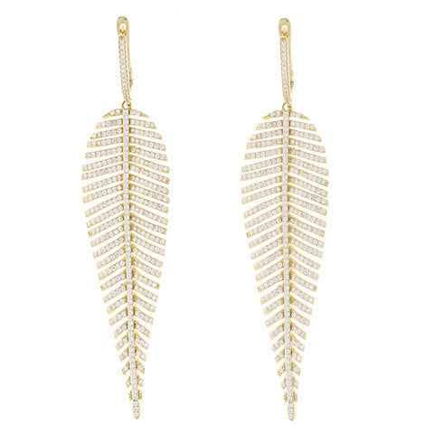 Gold Feather Earrings