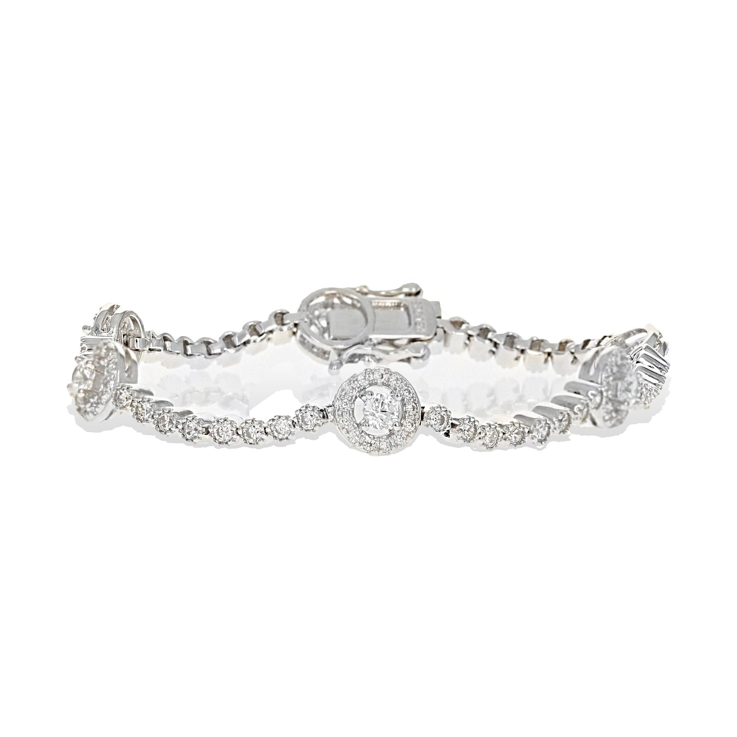 Halo Station Tennis Bracelet