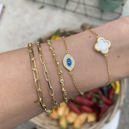 Enamel Evil Eye Bracelet