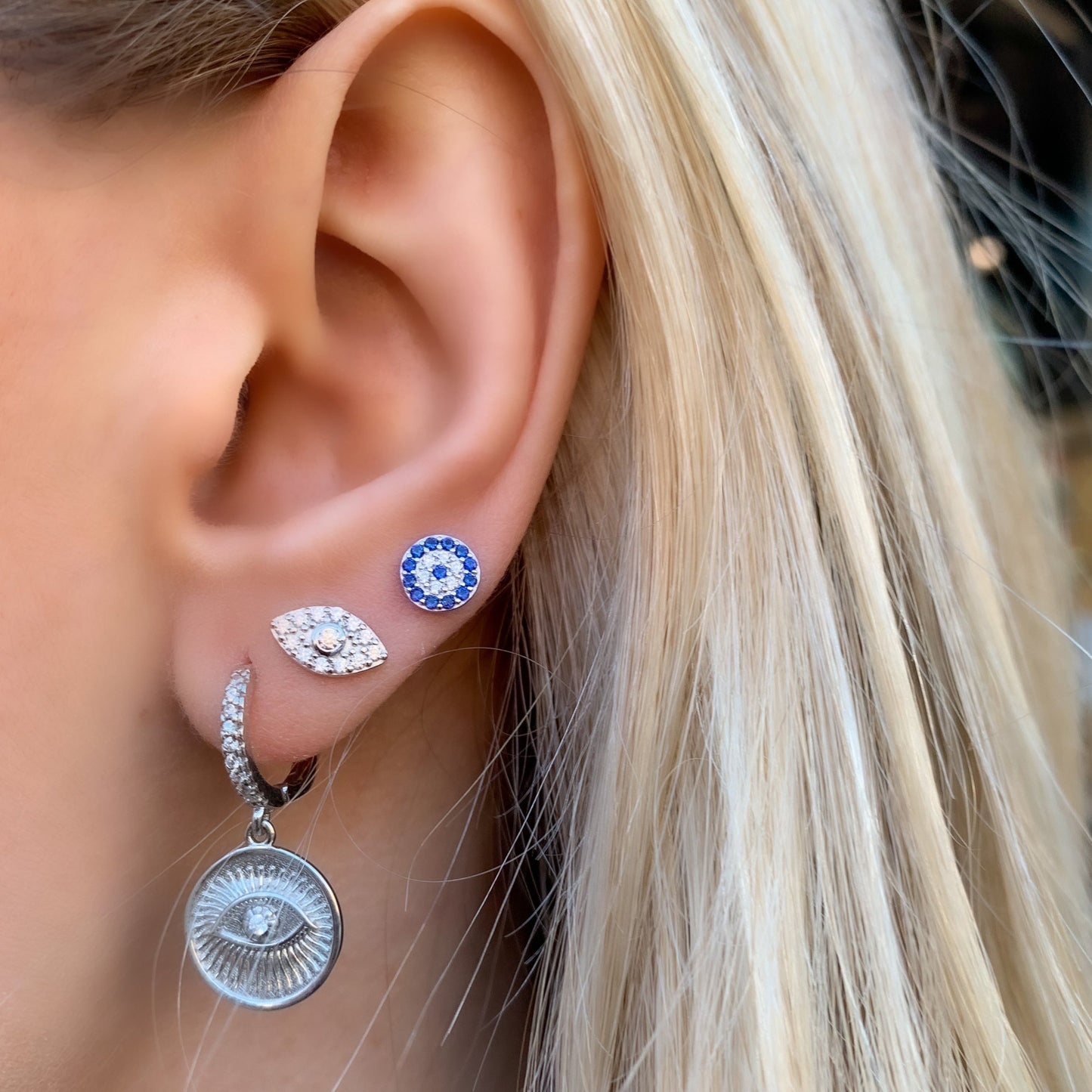 Evil Eye Disc Studs