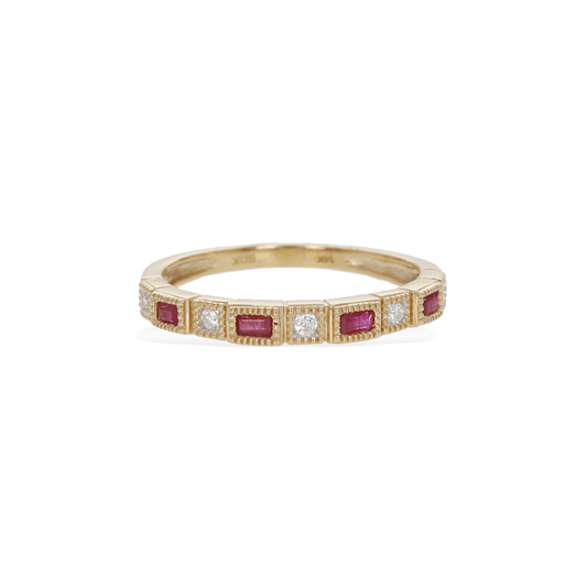 Ruby & Diamond Stacking Ring