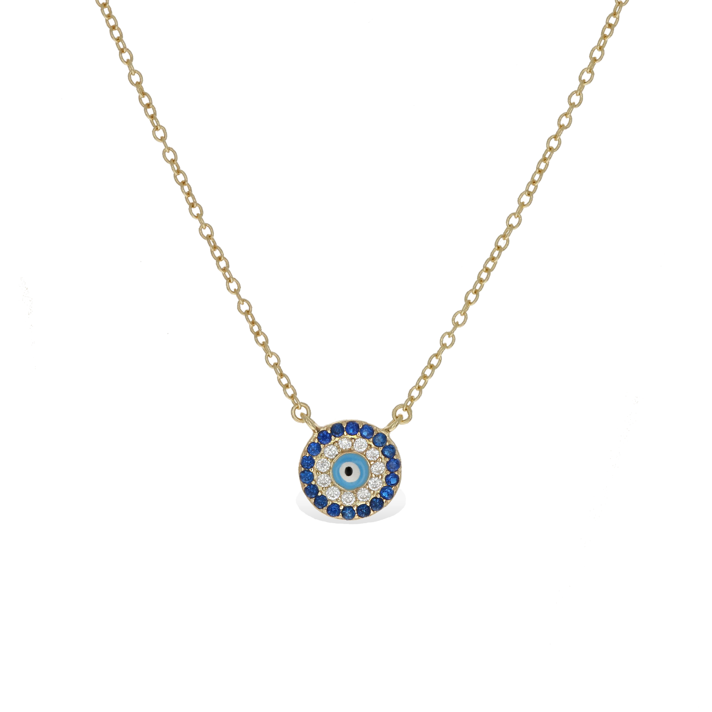 Turquoise Halo Evil Eye Necklace