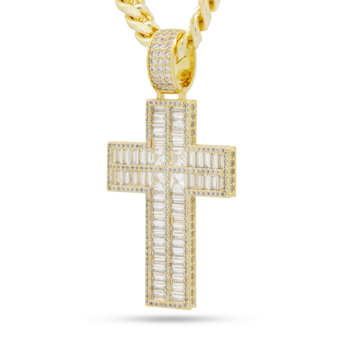 Baguette Cut Cross Necklace