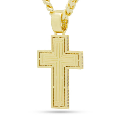 Baguette Cut Cross Necklace