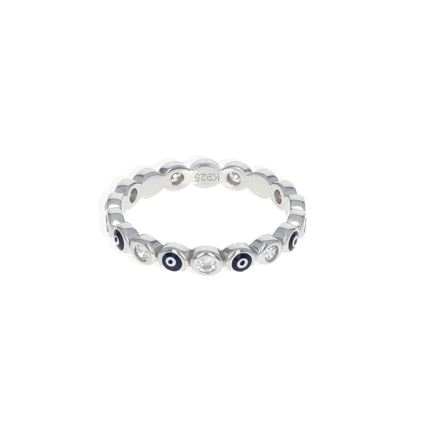 Navy Blue Evil Eye Eternity Ring