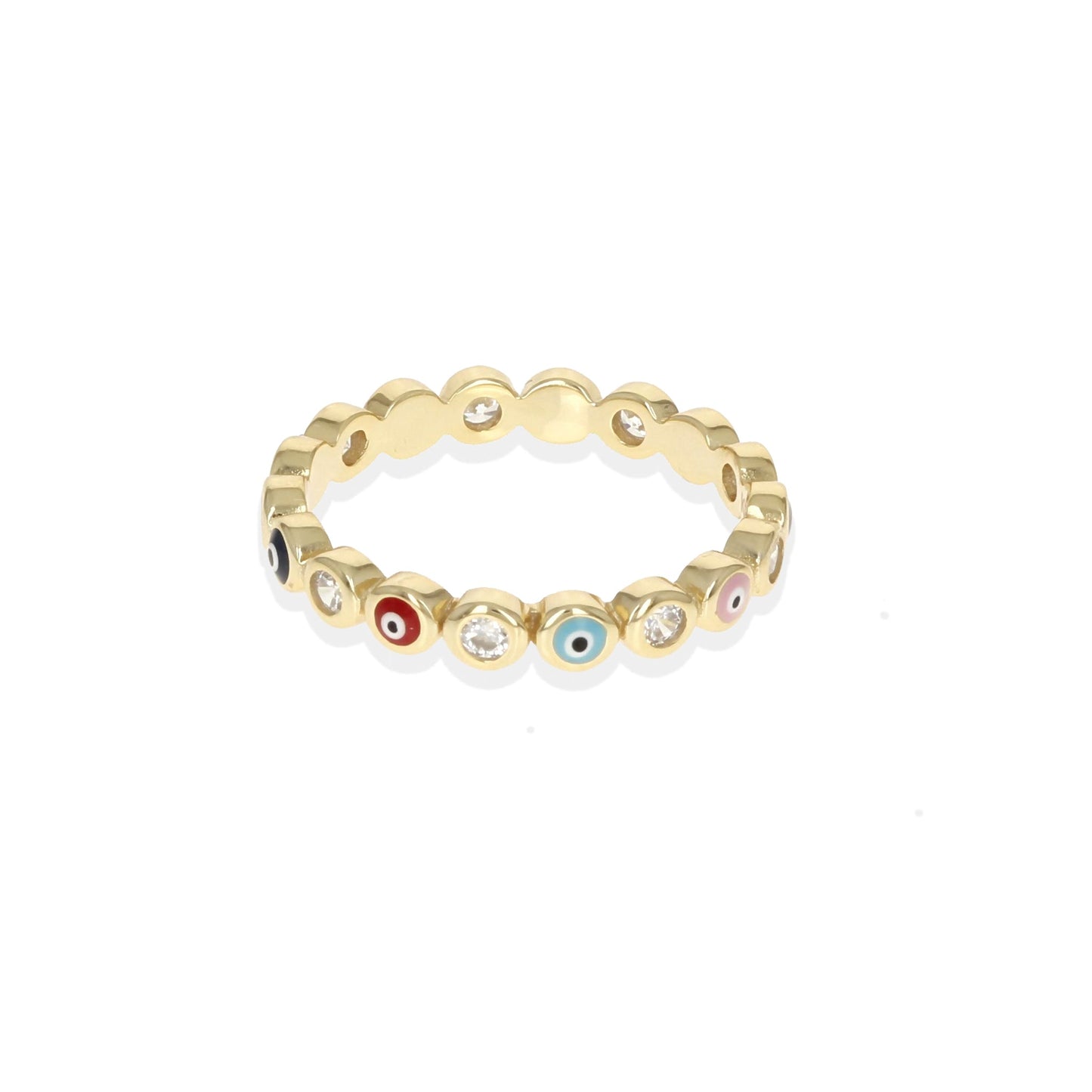 Colorful Evil Eye Eternity Ring