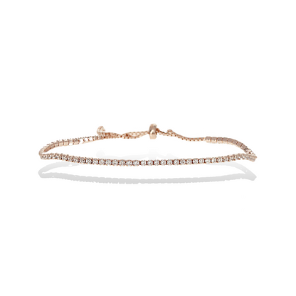 Thin Rose Cz Tennis Bracelet