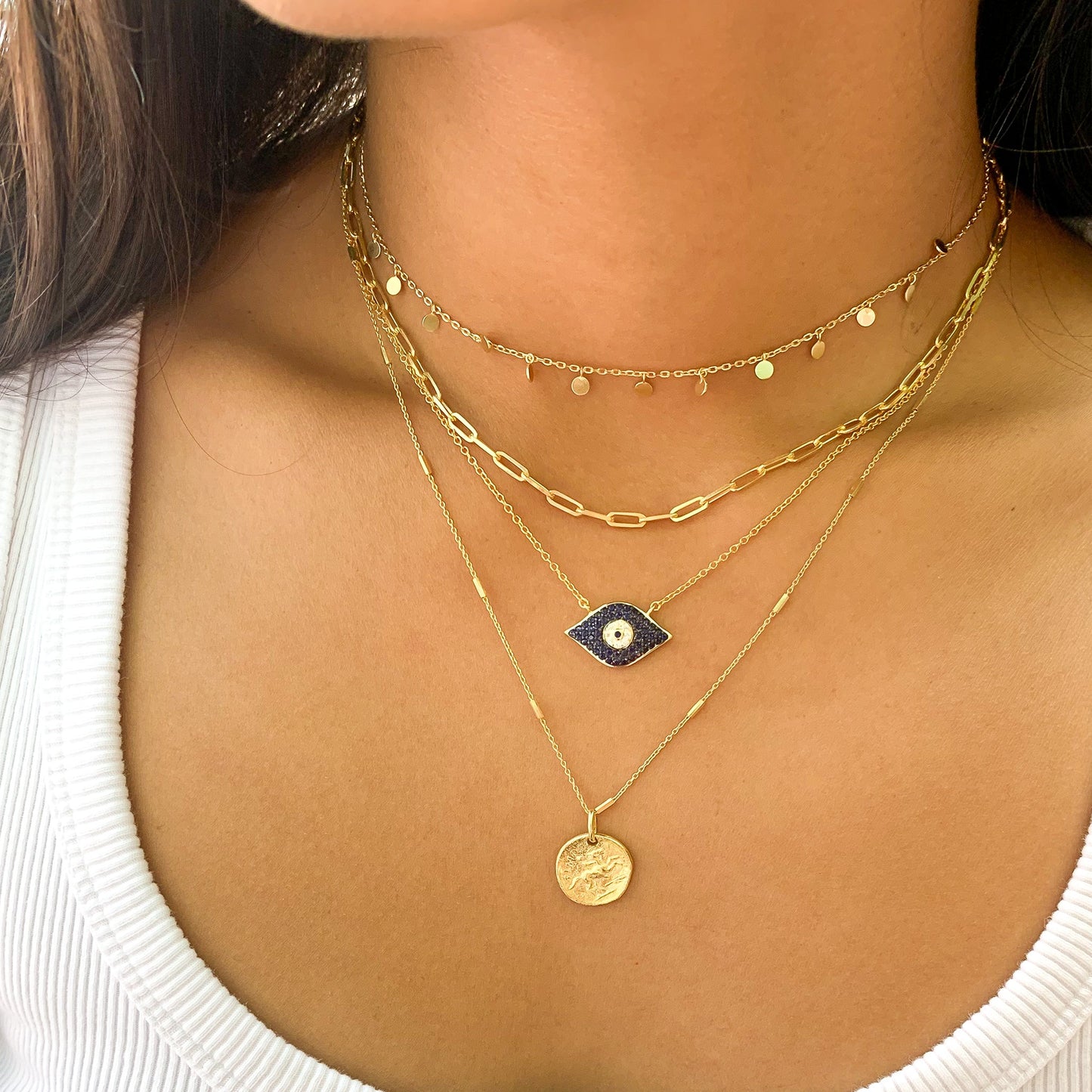 Navy Evil Eye Necklace