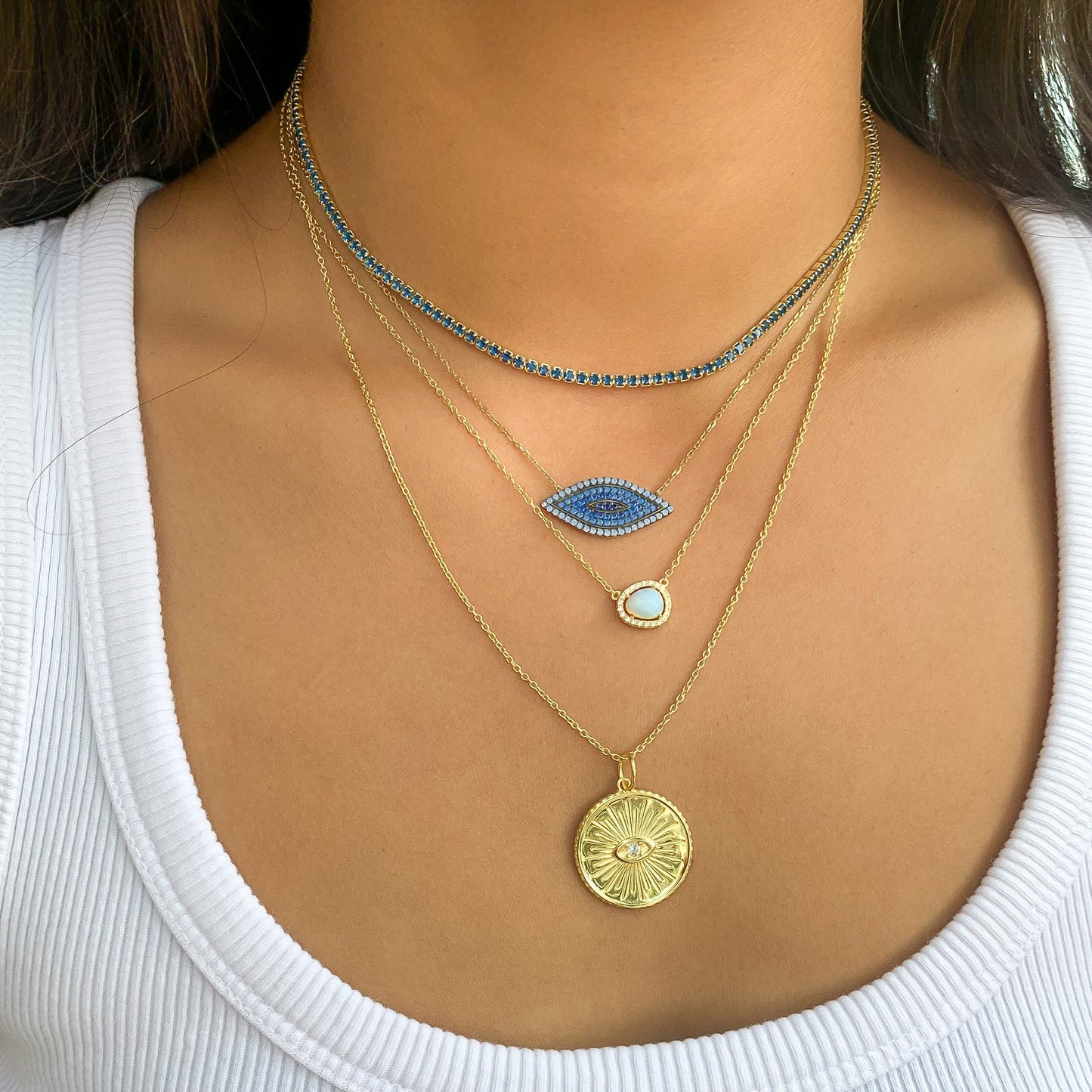 Wise Evil Eye Coin Necklace