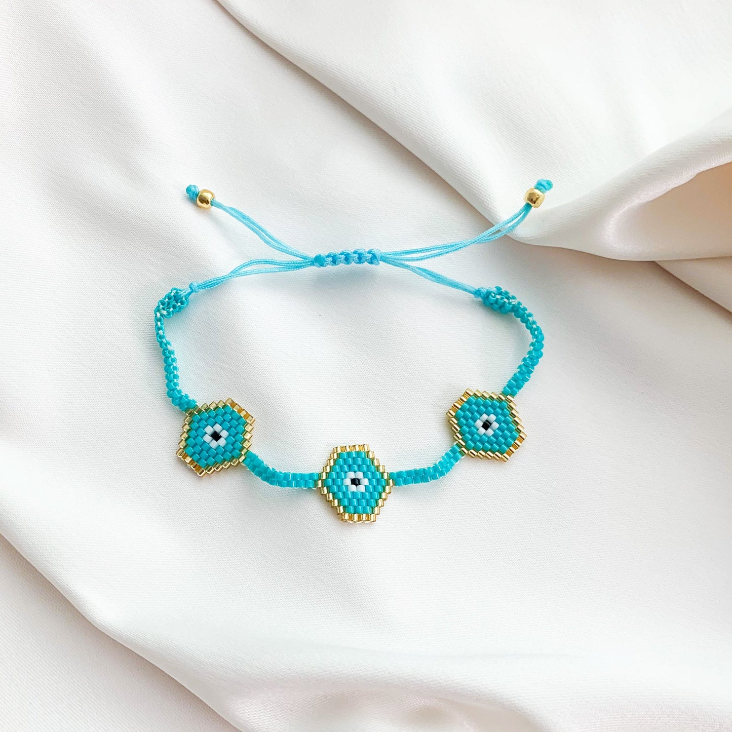 Triple Evil Eye Beaded Bracelet