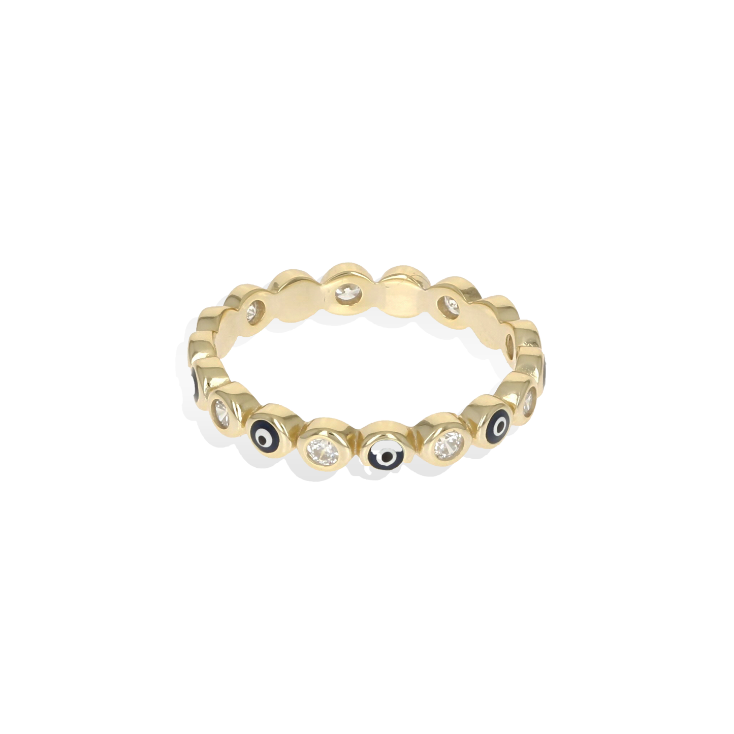 Navy Blue Evil Eye Eternity Ring