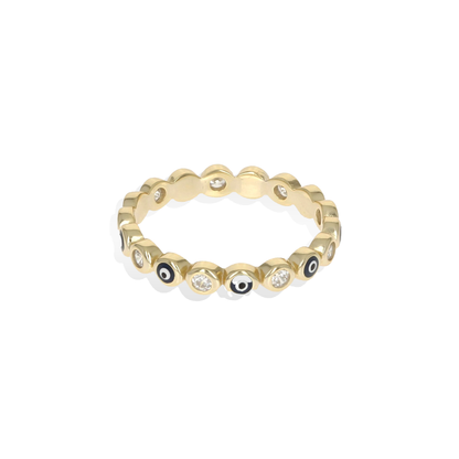 Navy Blue Evil Eye Eternity Ring