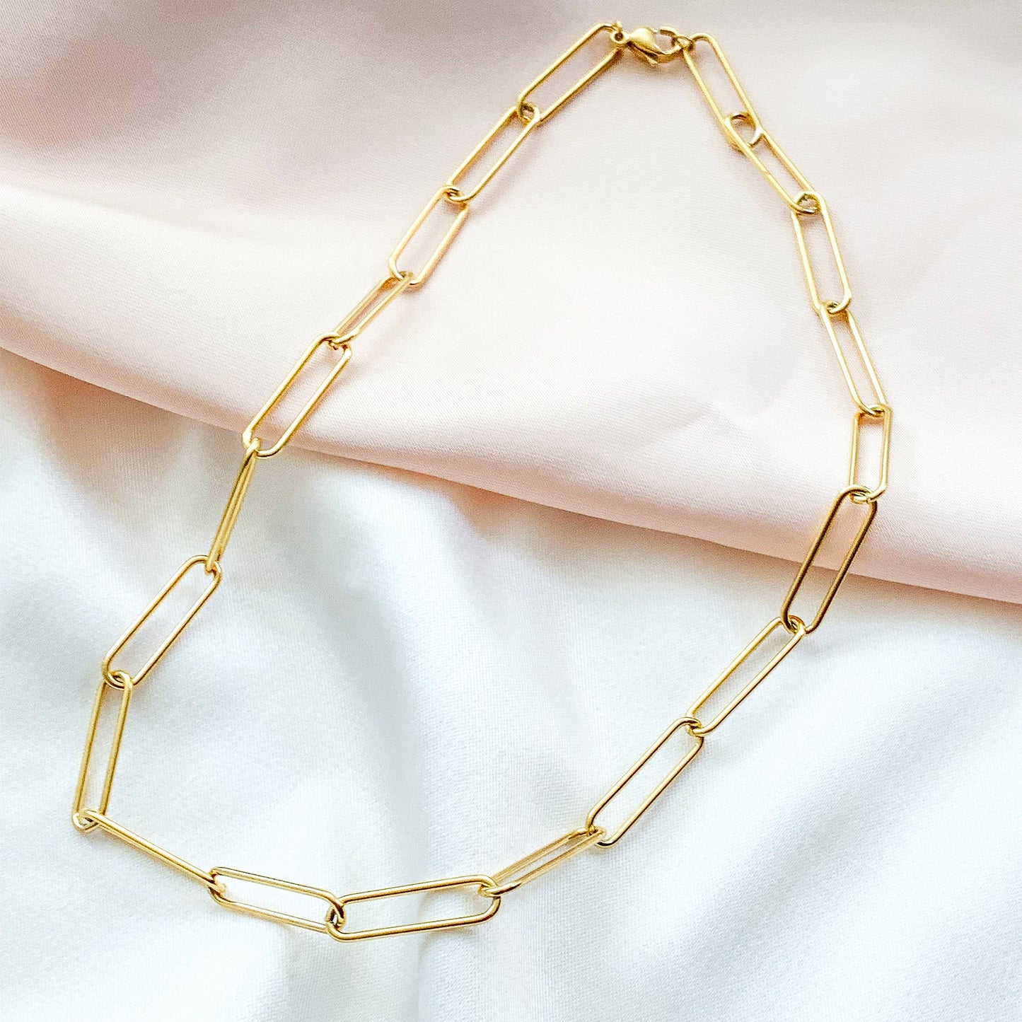Paperclip Thin Oval Link Chain Necklace
