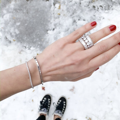 Silver Shiny Square Bracelet