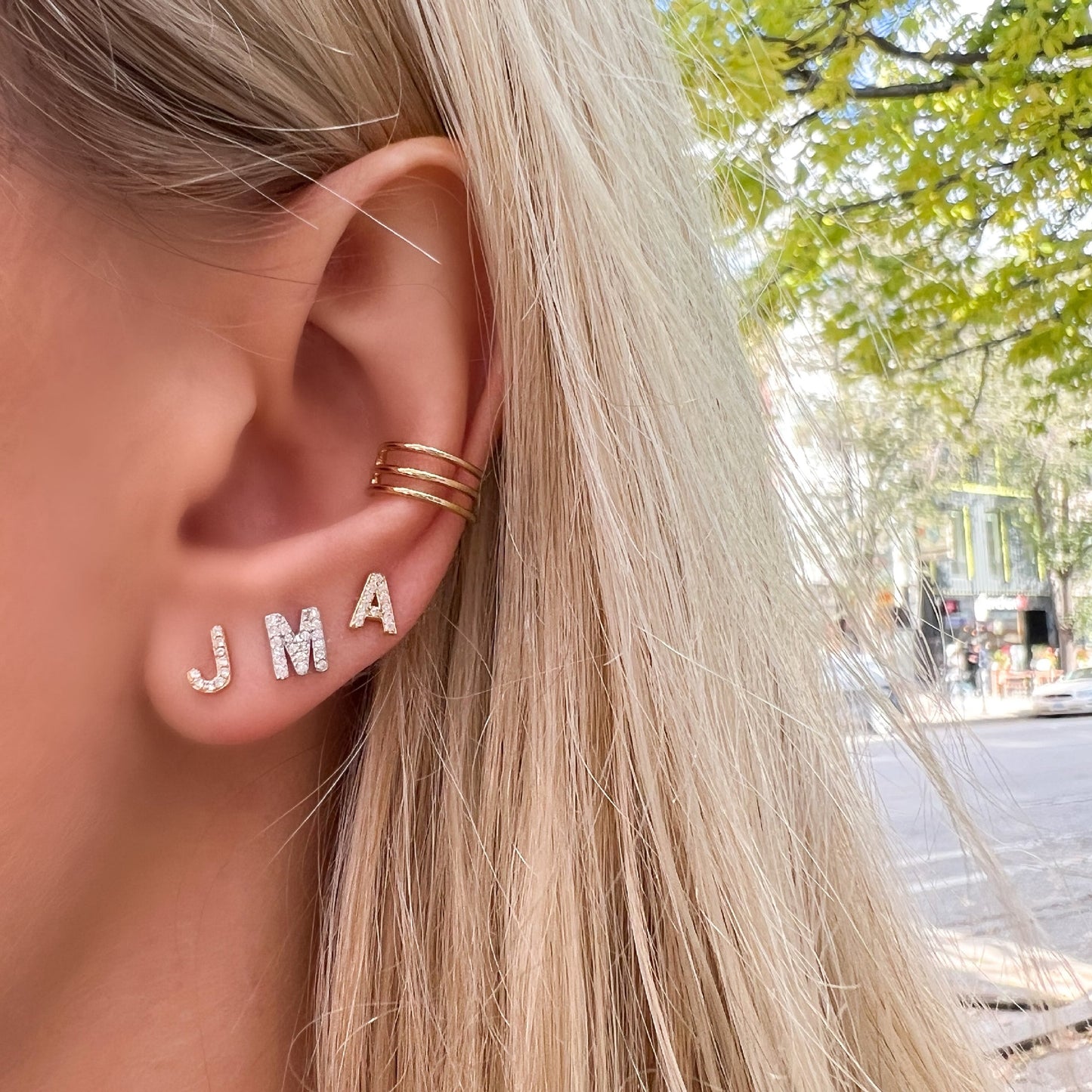 Individual Initial Stud Earrings