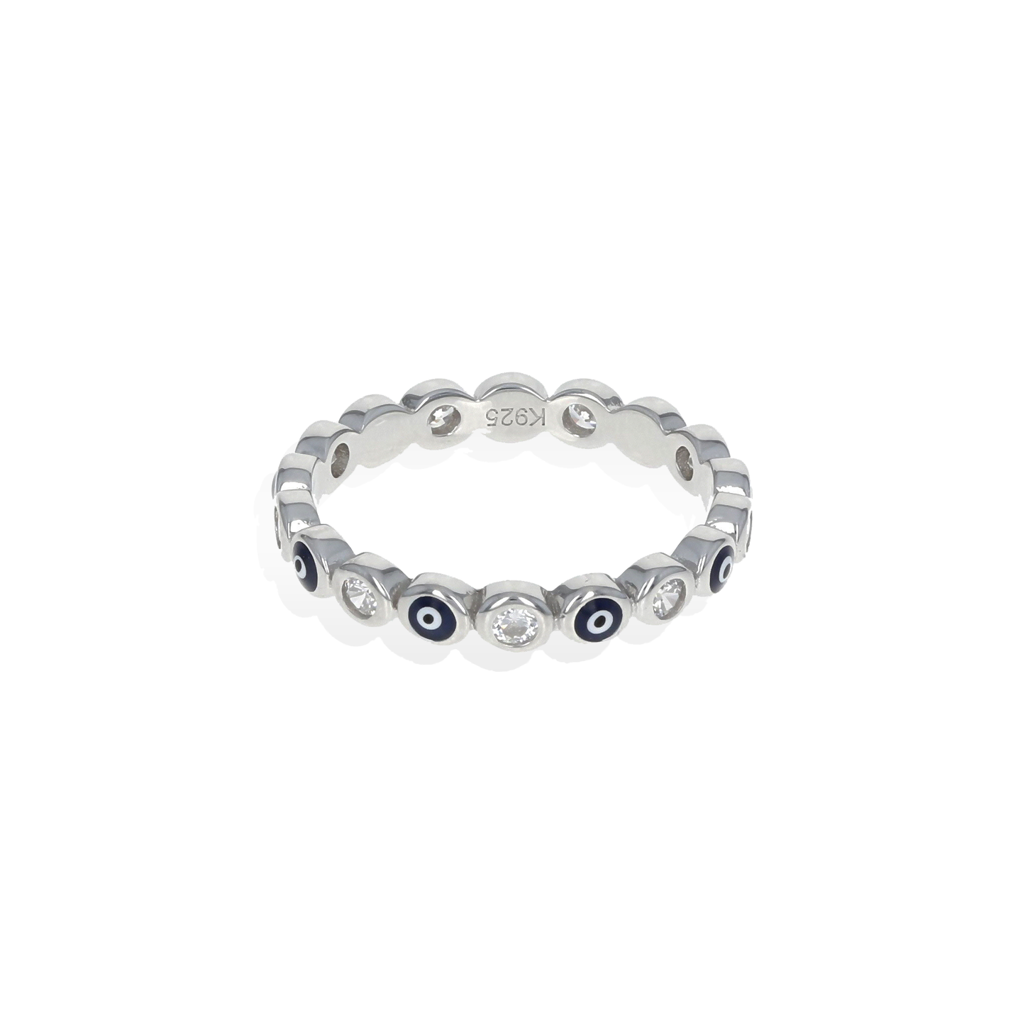 Navy Blue Evil Eye Eternity Ring