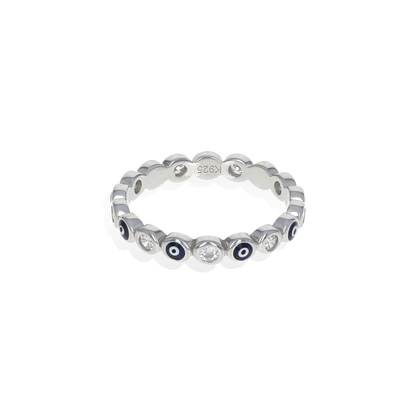 Navy Blue Evil Eye Eternity Ring