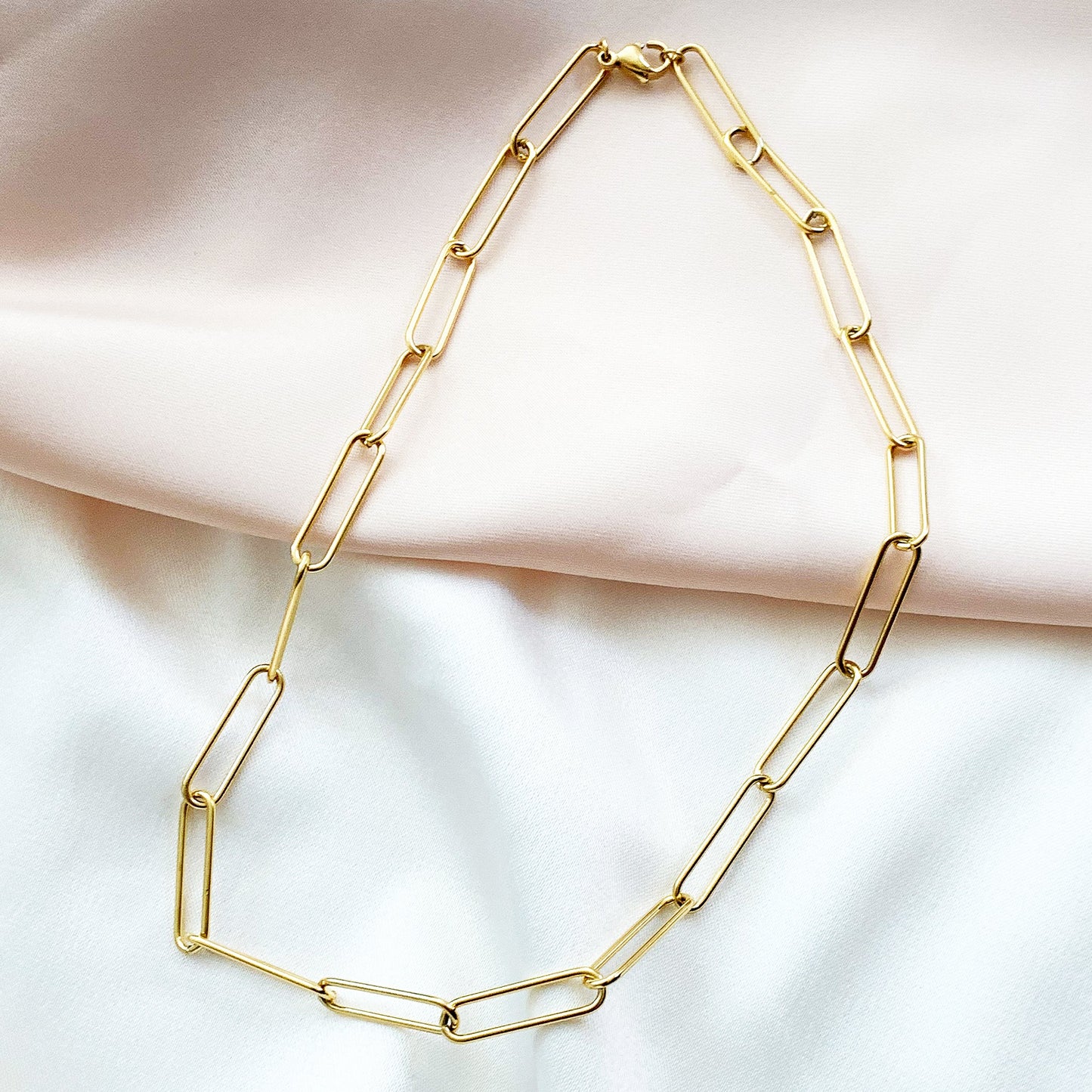 Paperclip Thin Oval Link Chain Necklace