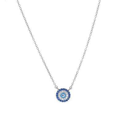 Turquoise Halo Evil Eye Necklace