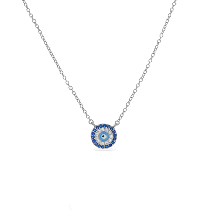 Turquoise Halo Evil Eye Necklace