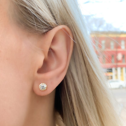 Petite Halo Stud Earrings