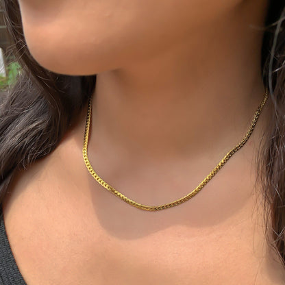 Thin Braided Herringbone Necklace