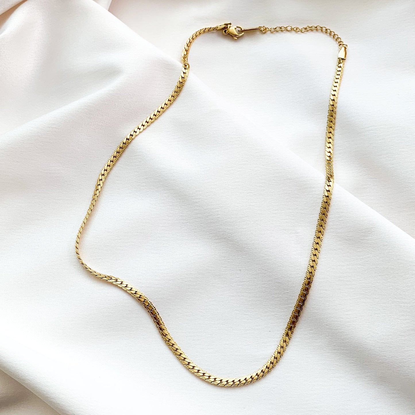 Thin Braided Herringbone Necklace