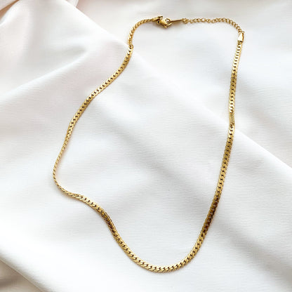 Thin Braided Herringbone Necklace